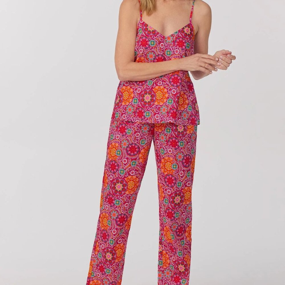 NWT Bedhead Casablanca Cami Tank Woven Cotton Poplin Long PJ Set